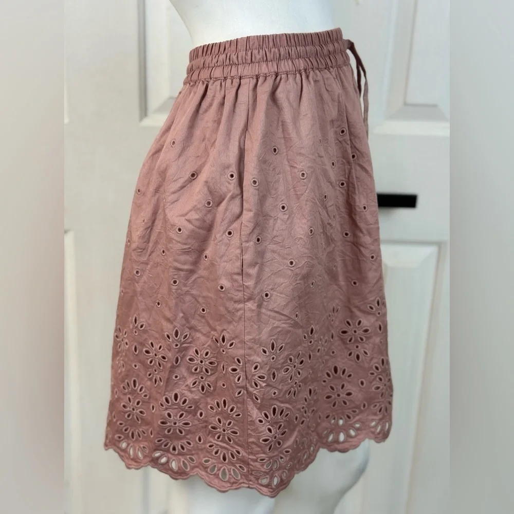 COACH Broderie Anglaise Mini Skirt In Organic Cotton Size 0